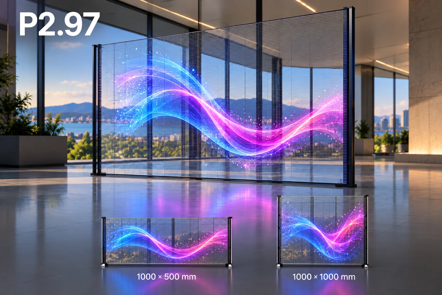 Écran LED transparent indoor P2.97 professionnel