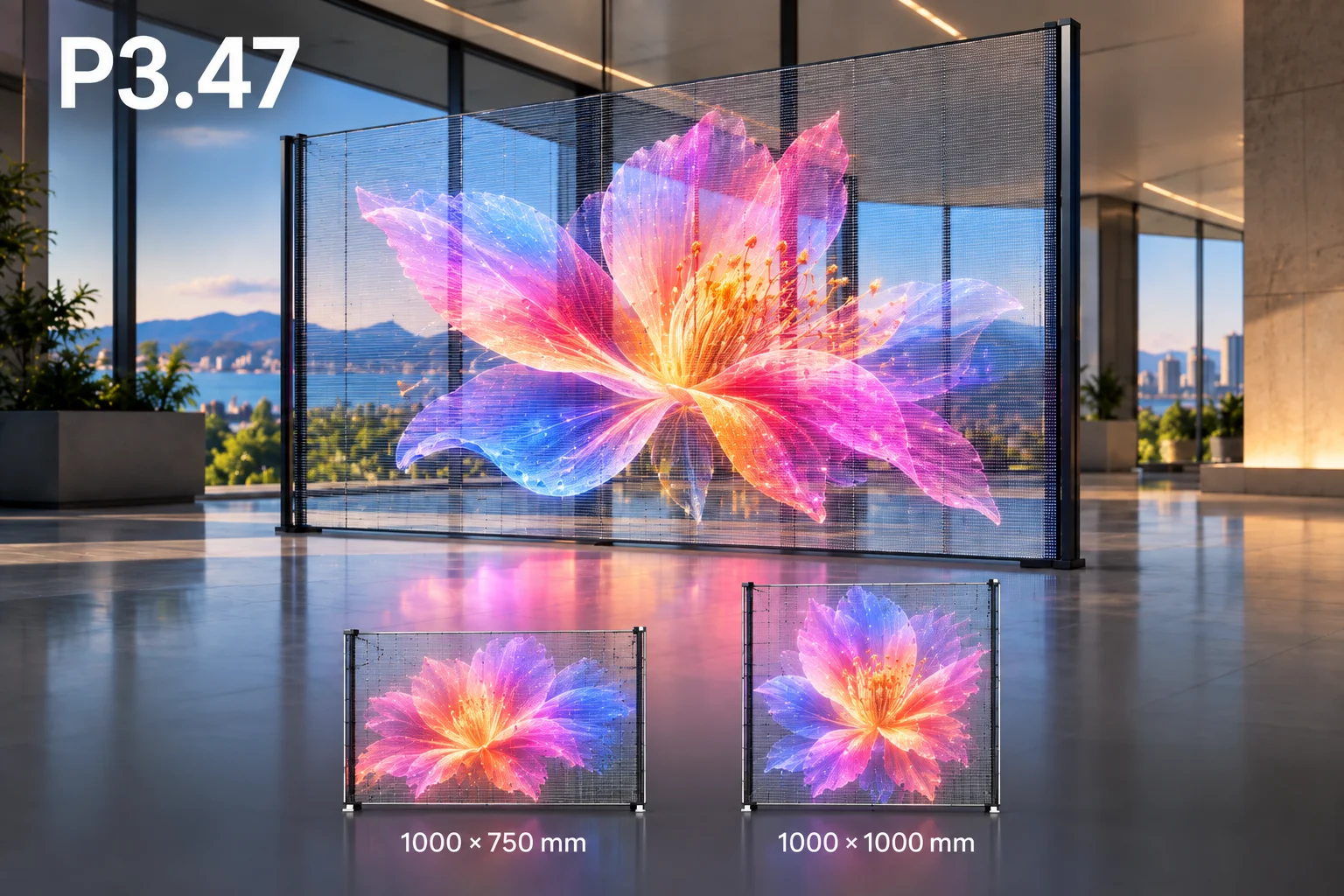 Écran LED transparent indoor P3.47 professionnel
