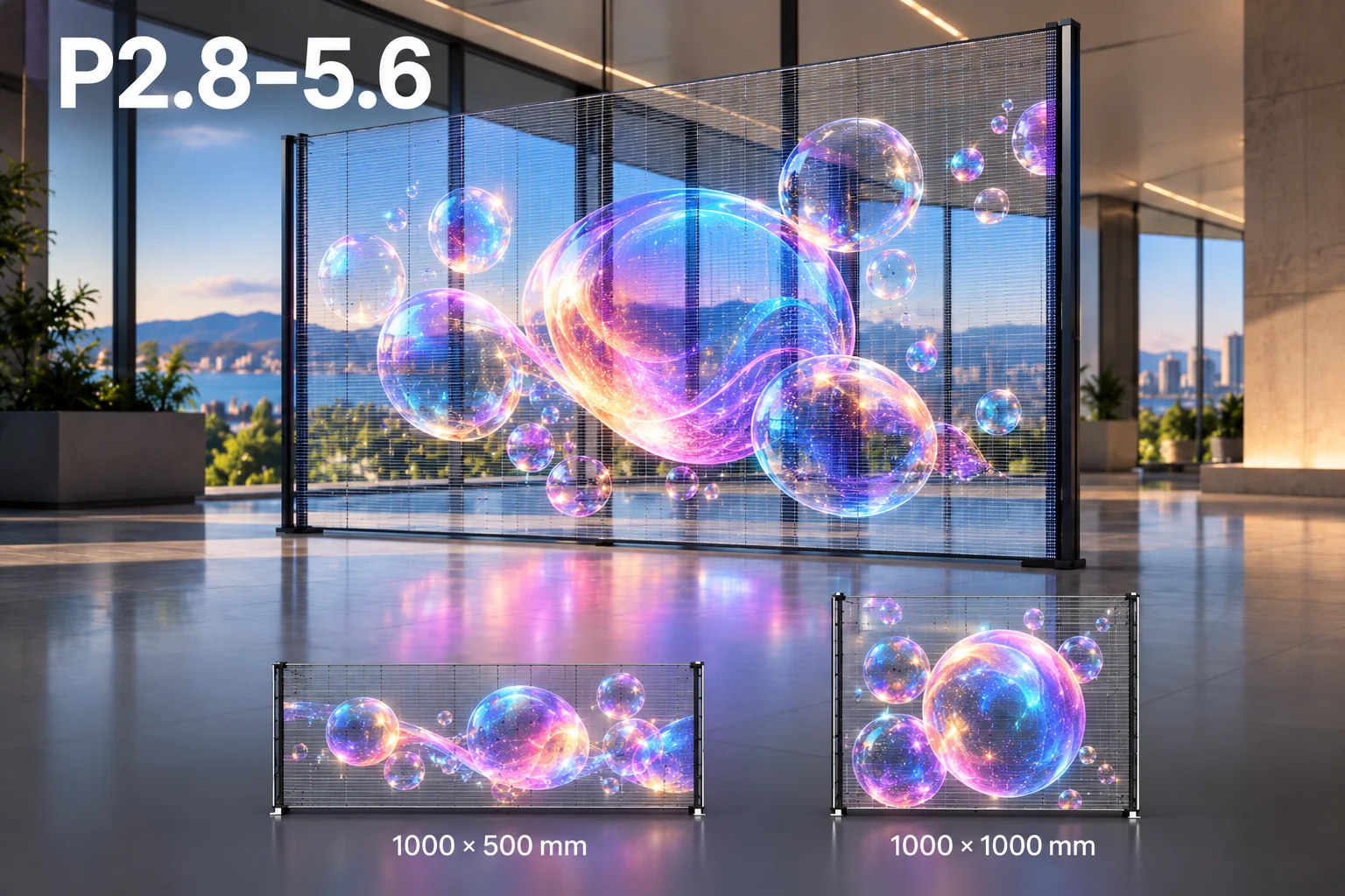 Écran LED transparent indoor P2.8-5.6 professionnel