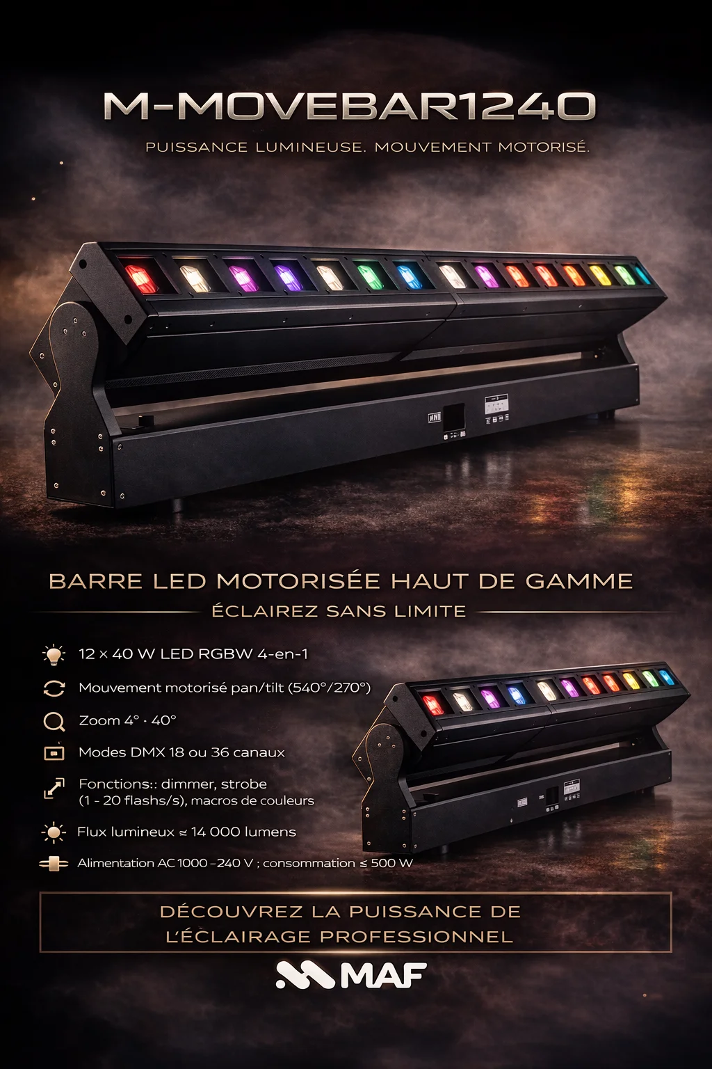 Barre LED motorisée pour scène de spectacle : le guide complet MAF | MAF